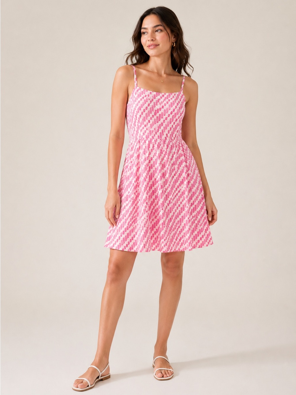 GAP Pink Printed Summer Dress with Thin Straps